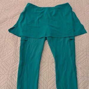 Lululemon size 10 Teal Skort + Legging Active Combo – Built-In Skirt Overlay, Si